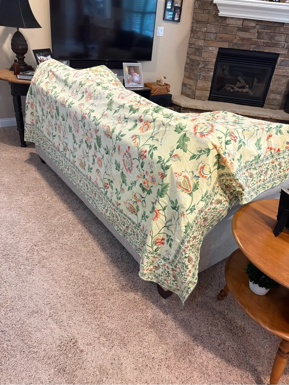 April Cornell Large Yellow Floral RectangularTablecloth 100x60” Cotton Garden